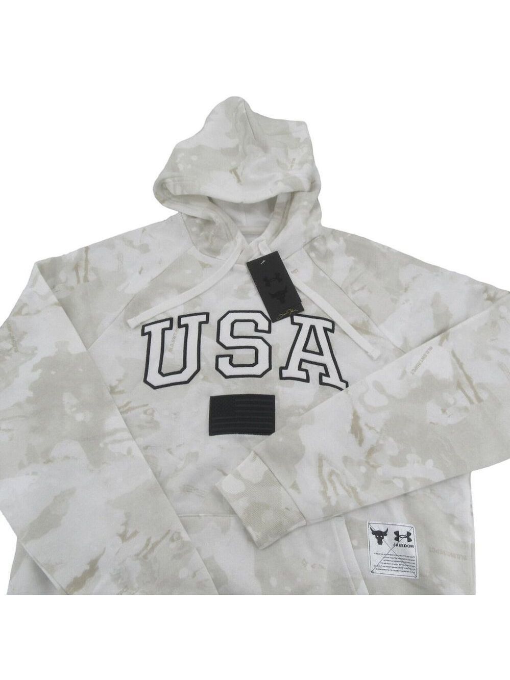 Under Armour Project Rock Veterans USA Camo Hoodie Mens Size XL NEW